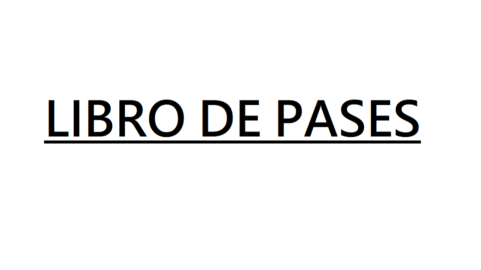 LIBRO DE PASES